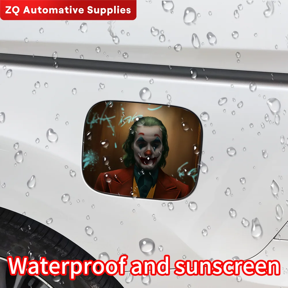 Funny Joker Car Stickers Auto Refueling Cap Fuel Tank Cap Cover Waterproof Sunscreen Sticker Decoration Car Body Stickers