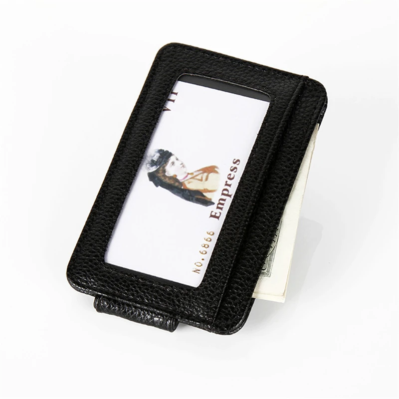 Magnetic PU Leather Wallet Money Clip Short Purse Black Credit Card ID Clip Banknote Holder Male Clamp Business Style 2024