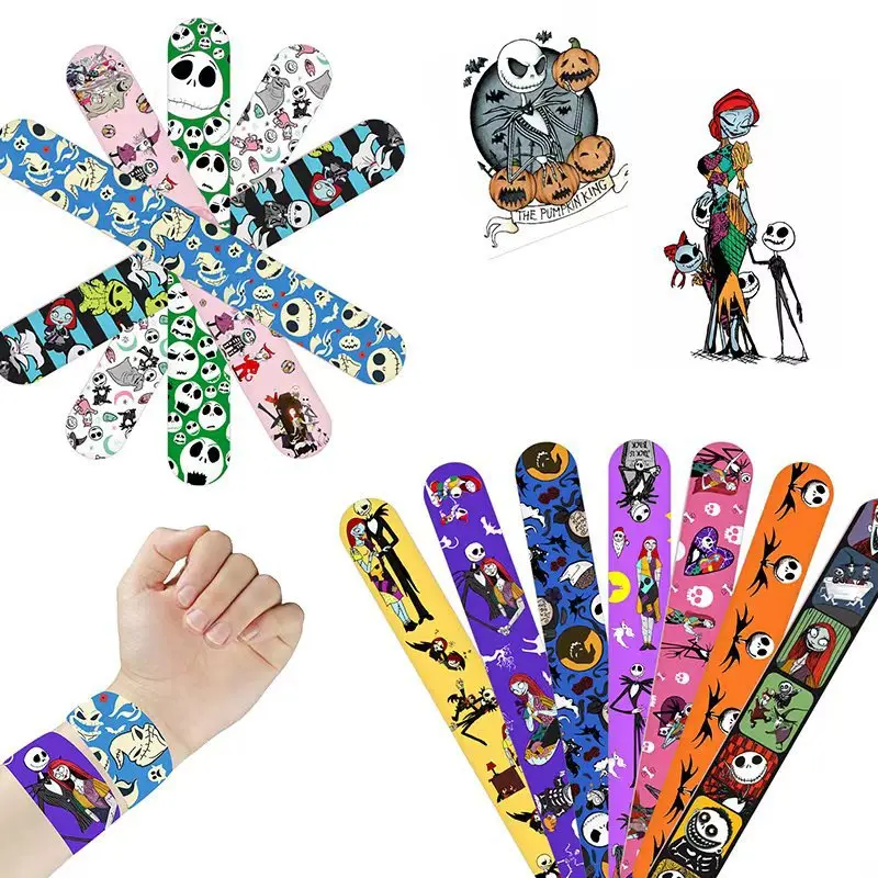 Disney-Bracelet L'Étrange Noël de Monsieur Jack, Bande Pop, Dessin Animé Mignon, Fournitures de ixd'Halloween, Accessoires de Mode pour Cadeaux