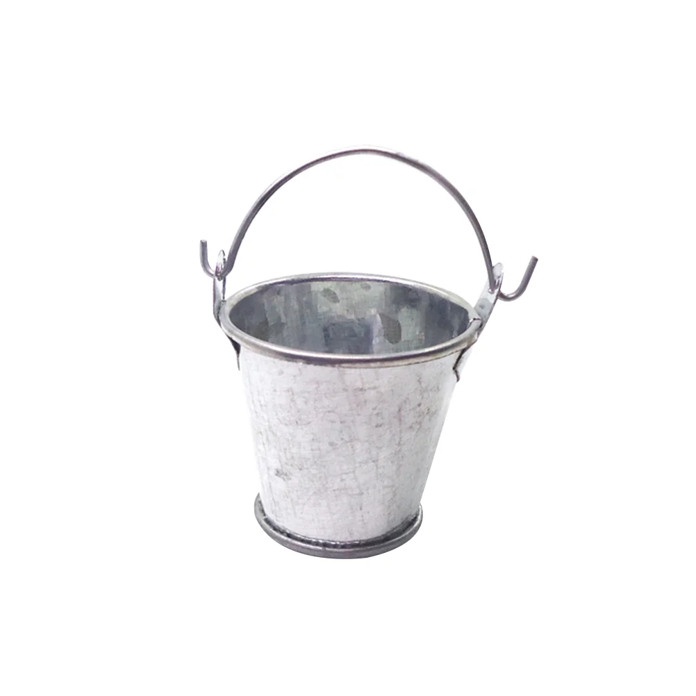 2 Pcs Candy Child Mini Toys Bucket Model for Garden outside Dollhouse Supplies Scene Decor