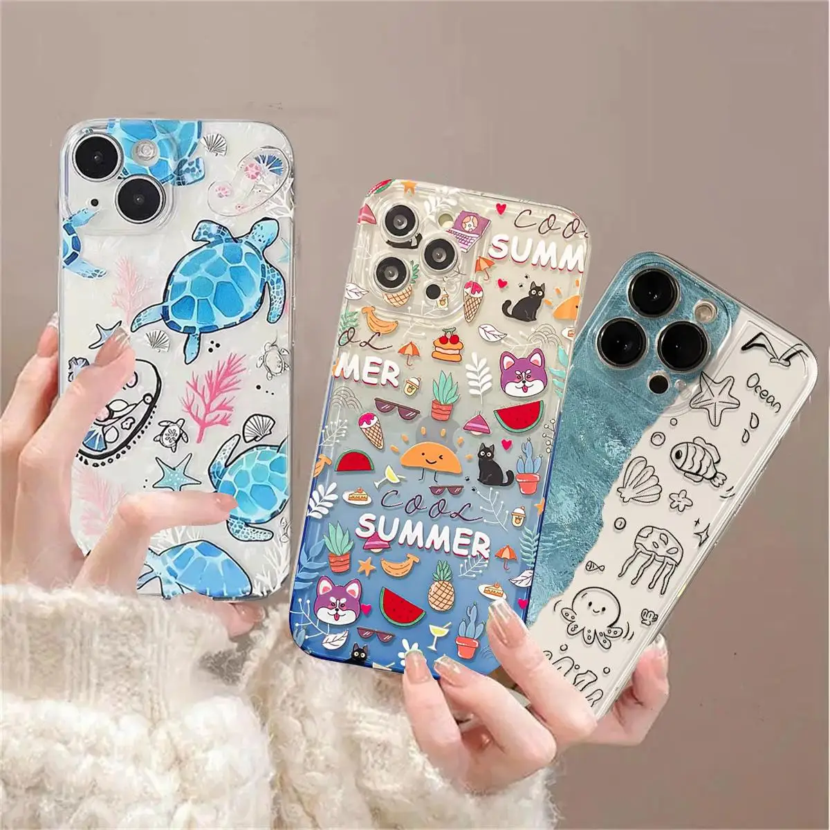 Sea Blue Ocean Turtle Animal Case For Infinix NOTE 30 40 PRO VIP TECNO SMART 10 8 7 6 Plus CAMON 30 20 4G 5G cover Summer