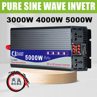 Pure Sine Wave Inverter 3000W 4000W 5000W Power DC12V 24V 48V 60V To AC220V Voltage Converter Double Socket Solar Car Inverter