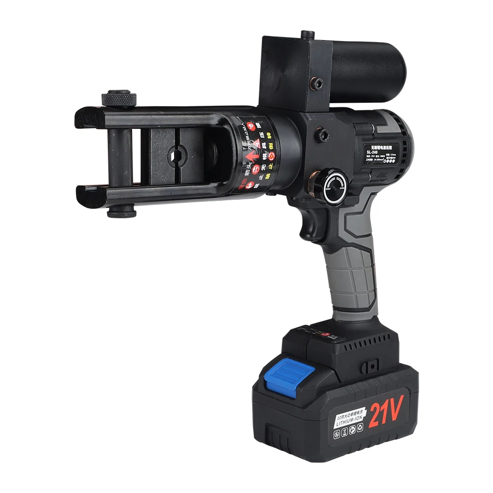 SL-240 Battery-Powered Hydraulic Crimping Tool (10-240mm²) - Cordless Cable Lug Crimper