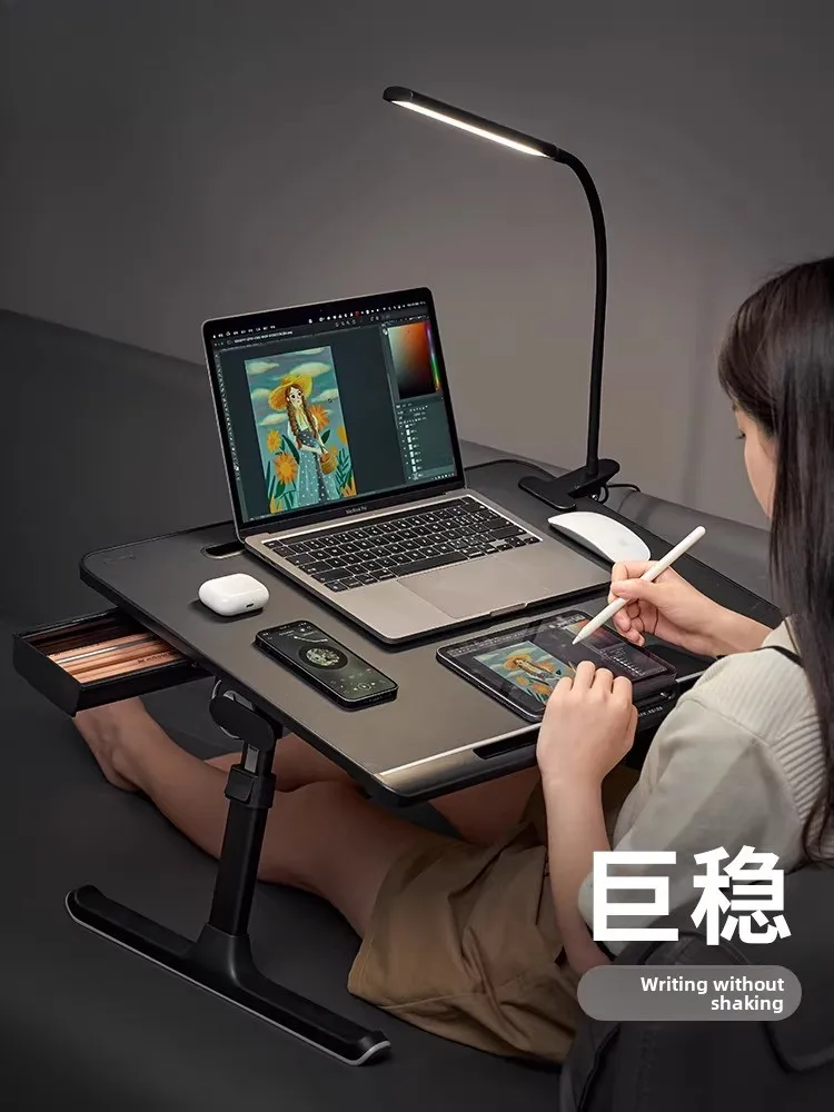 Portable Bed Tray Table Adjustable Laptop Stand Study Desk for Reading Writing Office Work
