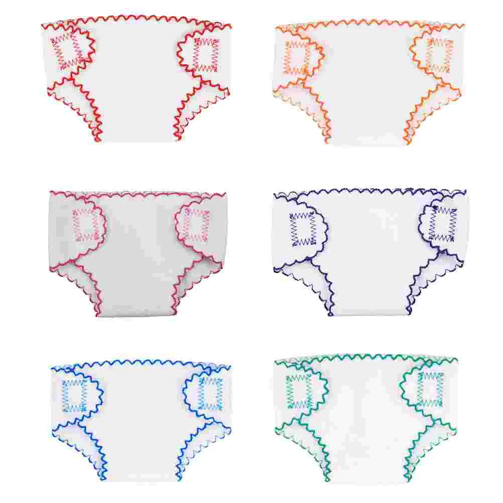 

6 Pcs Cloth Diapers for Mini Making Girls Toys Clothing Materials Nappies Nappy Kids DIY Baby