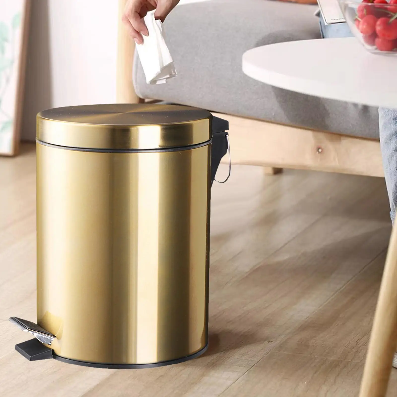 Step Trash Can Pedal Bin Garbage Dustbin, Slim,Metal Narrow Wastebasket Trash Bin for Home Toilet Entryway Office