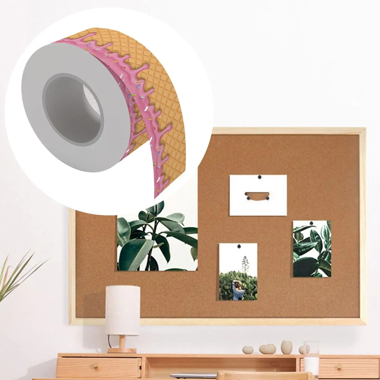 

Bulletin Board Borders Rolled Border Trim Cute Multifunctional Classroom Borders with Ice Cream Patterns for Office Supplies