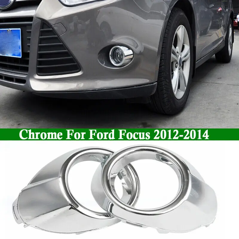 

1PC Fog Lamp Bezel Car Fog Light Cover Grill Fog Lamp Frames Headlight Foglight Holes Accessories for Ford Focus MK3 2012-2014