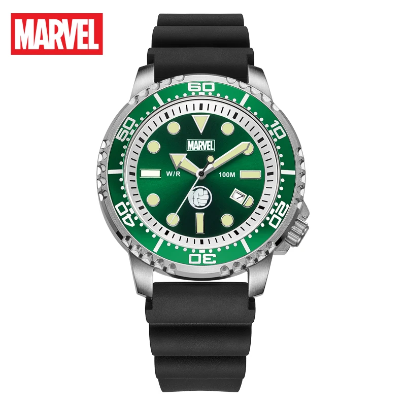 Marvel Avengers For Mens Watches Japan Quartz Wristwatch Male Hulk Black Widow Venon 10Atm Rotation Gear Bezal Date New Religion