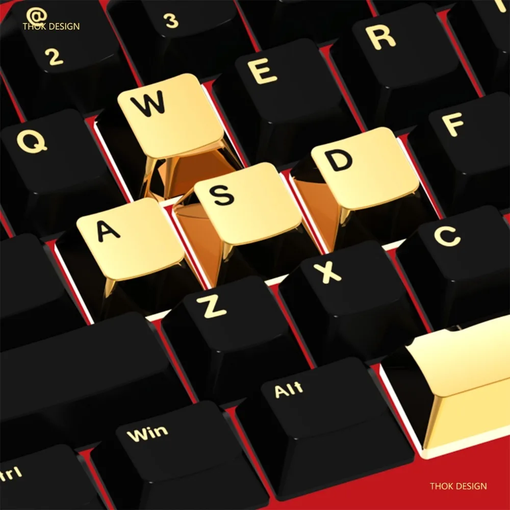 THOK Titanium Alloy Keycaps Enter/spacebar 1u/7u Custom Point Keycap Cherry Profile Keyboard Cap Mechanical Keyboard Accessoriy
