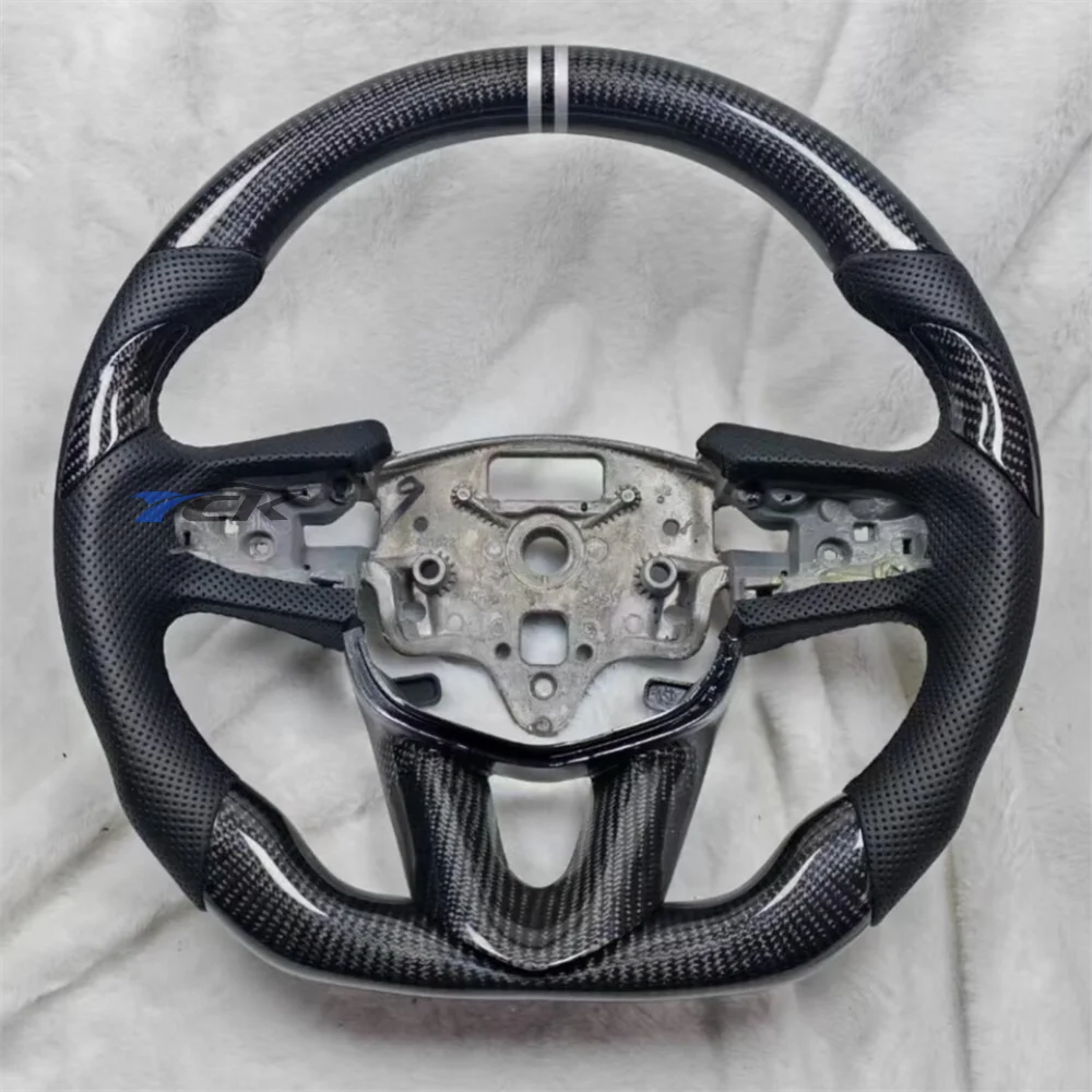 

For Cadillac CT4/CT5 2020 2021 2022 2023 2024 2025 Custom Carbon Fiber Black Perforated Leather Steering Wheel
