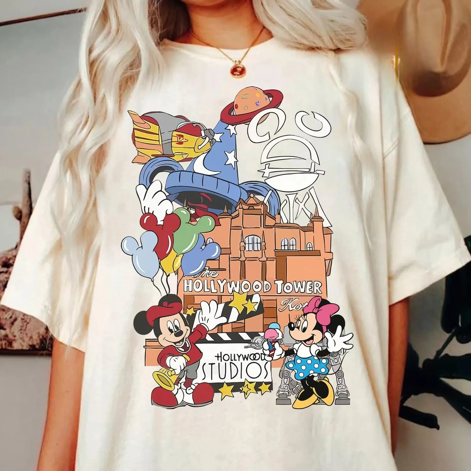 Camisa Disney de Estudios de Hollywood Epcot Camisa de viaje de estudios de Hollywood Camisa de la Torre de Hollywood de Mickey y sus amigos