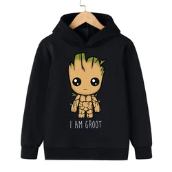 Sudadera con capucha I Am Groot Bady para niño y niña, suéter de Groot de película de Anime, Tops con gráfico, sudaderas Kawaii para bebé