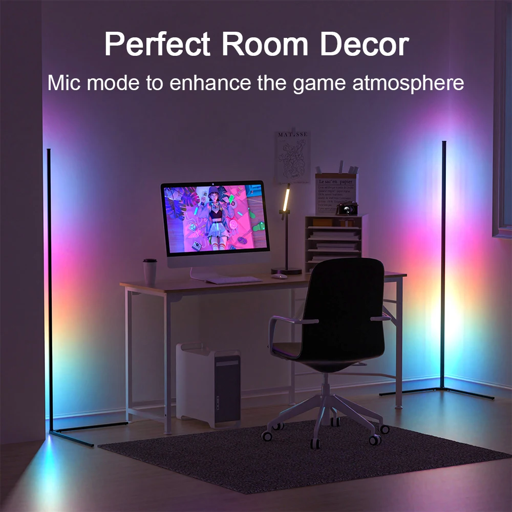 RGB LED floor atmosphere decorative light can only be dimmable and controlled by Bluetooth APP for indoor corner standing lights