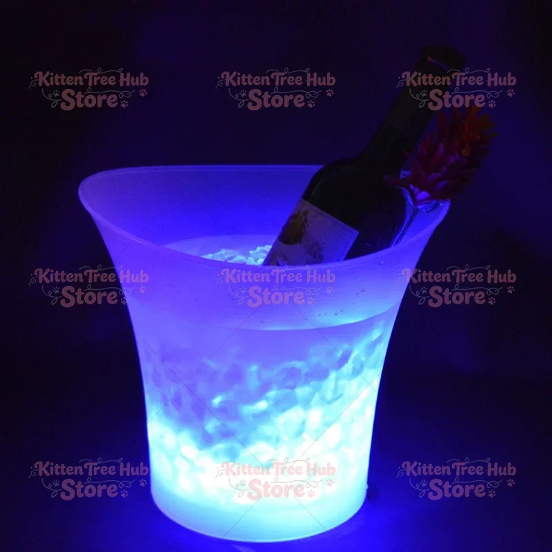Waterproof LED Light Ice Bucket Shock Resistant Champagne Bucket KTV Nightclub Party Home Bar Wine Drinks Cooling Bucket