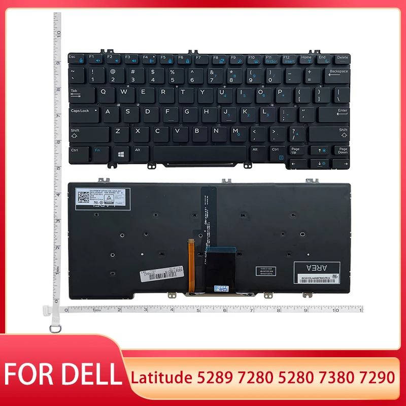 

New US Laptop With Backlit Keyboard English For Dell Latitude 5289 7280 5280 7380 7290 Notebook PC Replacement