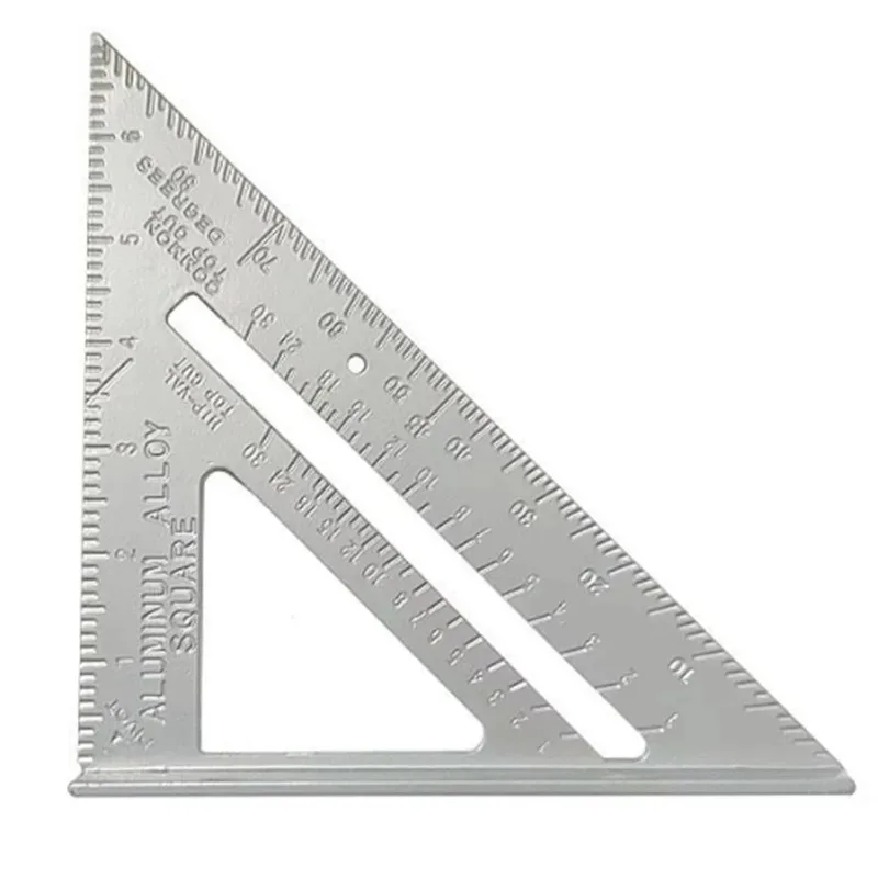New Angle Ruler Square Woodworking Tools 1pcs 7Inch Triangle Ruler Measurement Tool Aluminium Alloy Carpenter Tools Inch Metric