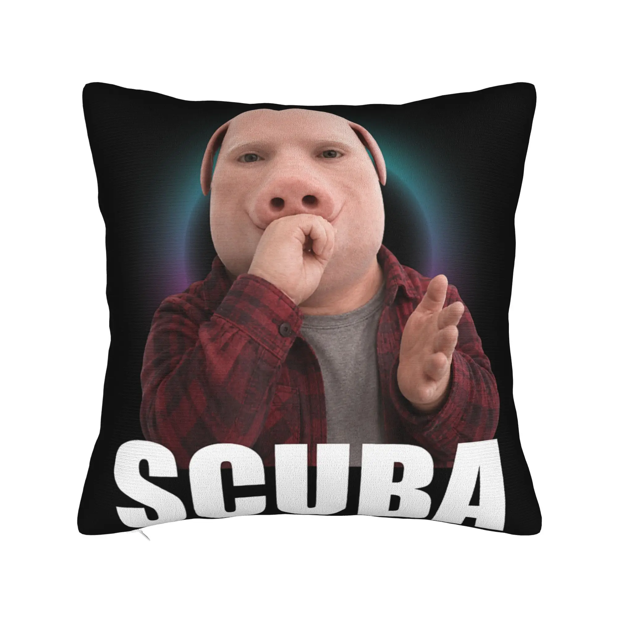 Funny Scuba Dance Meme John Pork BrainRot Pillow Case  Custom Pillow Cover For Living Room Sofa Vintage Pillowcases