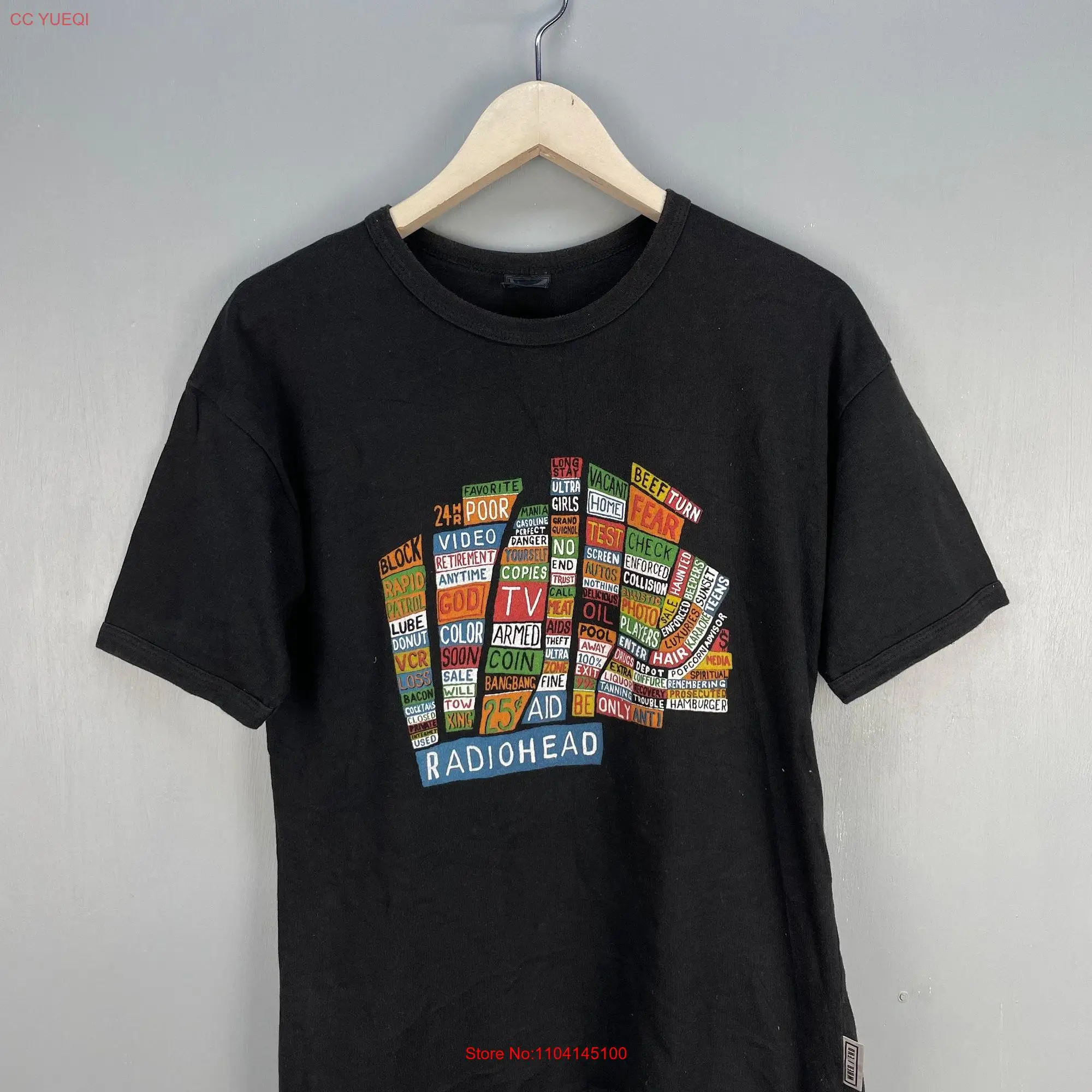 Vintage 90s Radiohead hail to the chief rock band T Shirt długi lub krótki rękaw