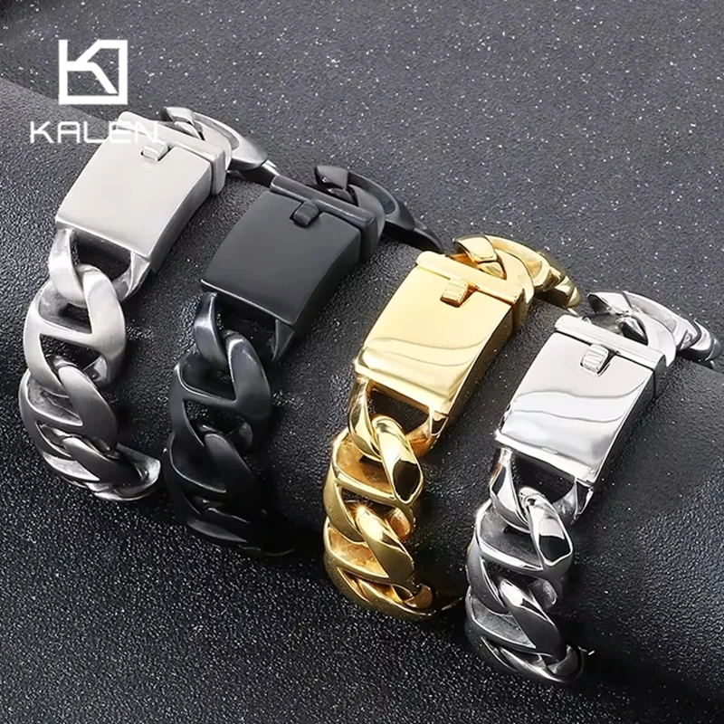 

Мужской браслет KALEN из нержавеющей стали 316L с 8 подвесками, персонализированный аксессуар, подарок, полированный/матовый, массивный, модный, для вечеринок
