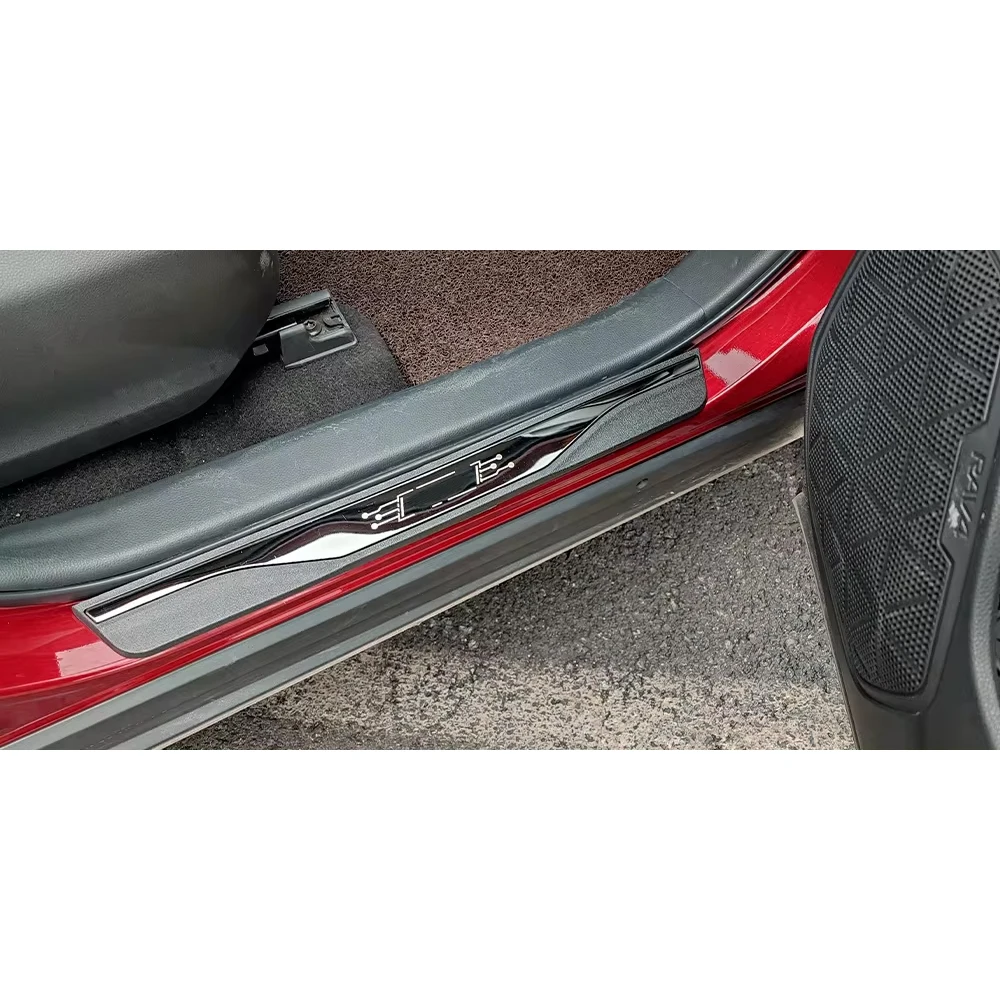 Car Door Sill Protector Scuff Plate Pedal 2022 2023 2024 For MG4 MG 4 Threshold Styling Stickers Guard Trim Accessories