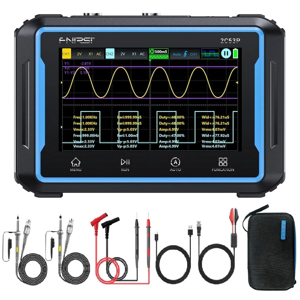 3in1 Oscilloscope/Multimeter/DDS Signal Generator Tablet Touch Screen Portable 2 Channel 50MHz Bandwidth 250Ms/S Counts