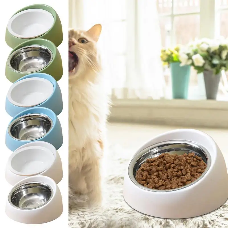 

Tilted Cat Bowl Anti Spill Non-Slip 15 Degrees Tilted Cat Food Bowls Whisker Fatigue Elevated Cat Bowls Pet Feeder Bowls For Pet