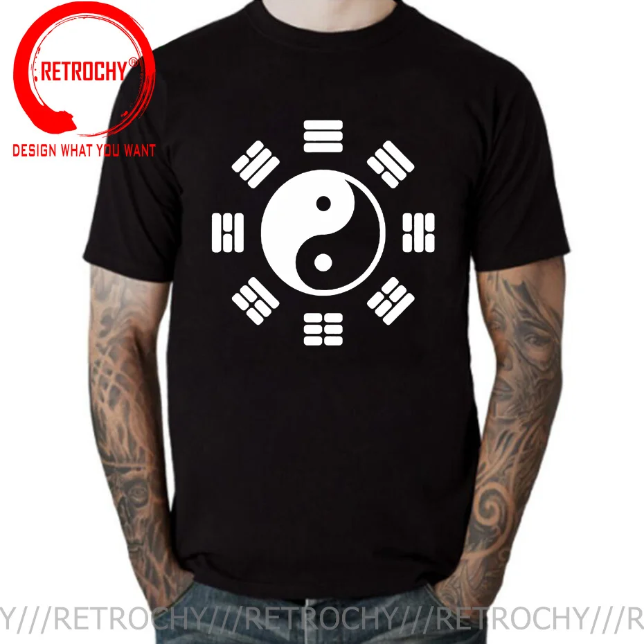 Men Yin Yang Tshirt Ching Kungfu Art Chinese T Shirt Tai Chi 100% Cotton Clothing Awesome Short Sleeve Tees Best Gift T-Shirt