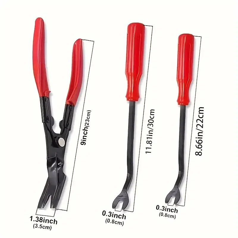 3pcs Auto Trim Removal Tools Set Car Panel Fastener Remover Pliers Kit Car Audio Headlight Modification Installation Tool