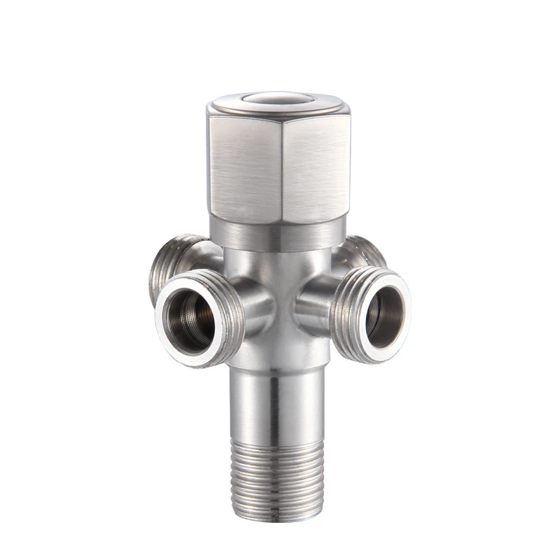 

Треугольный угловой клапан из нержавеющей стали 304 с шестигранным колесом, один вход, четыре выхода, запорный клапан для туалетной воды для домашней сантехники