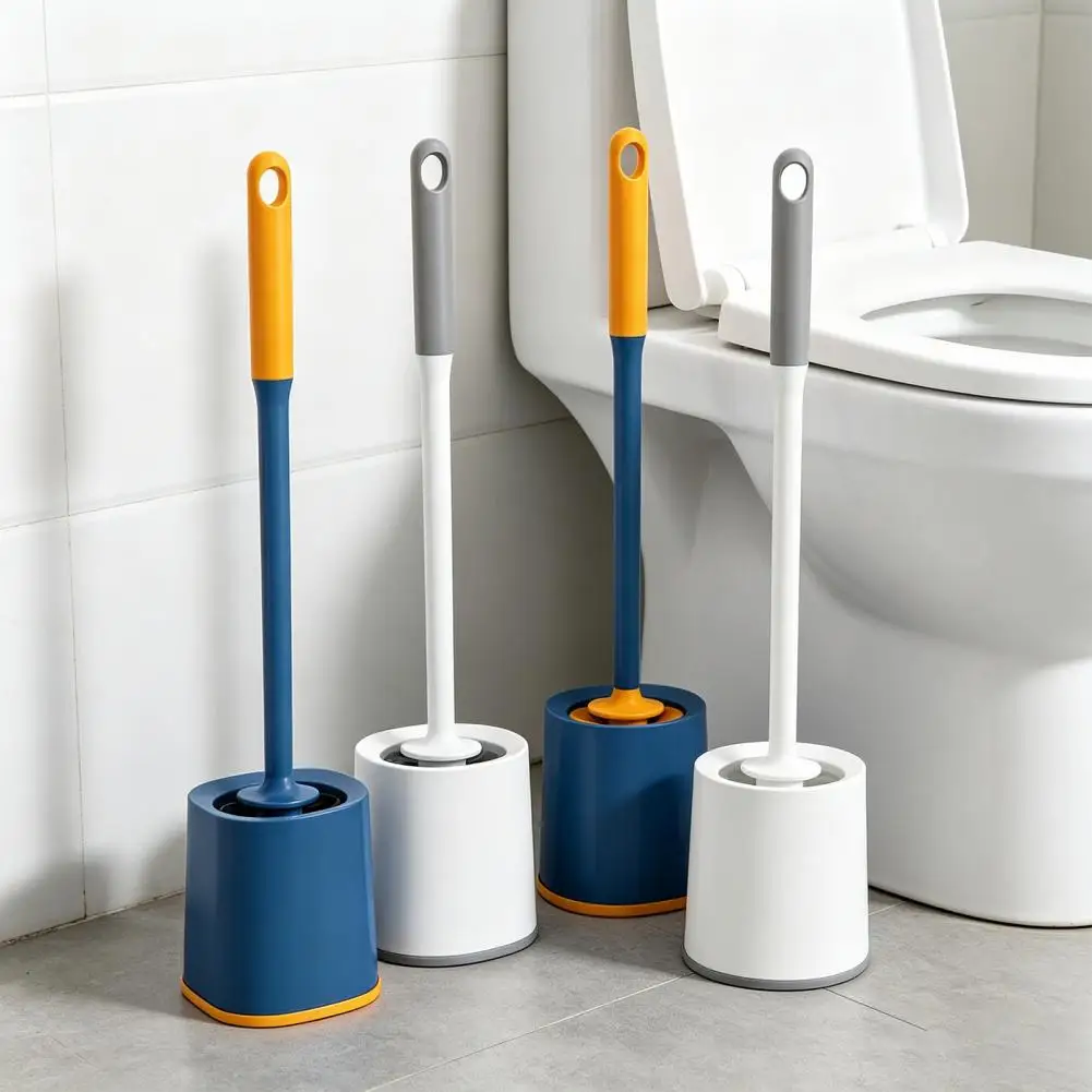 

2026 Toilet Brush with Extended Anti-Slip Handle And Hanging Hole, Arc-Shaped Soft Bristle Head Bathroom Cleaner for Deep Cleani
