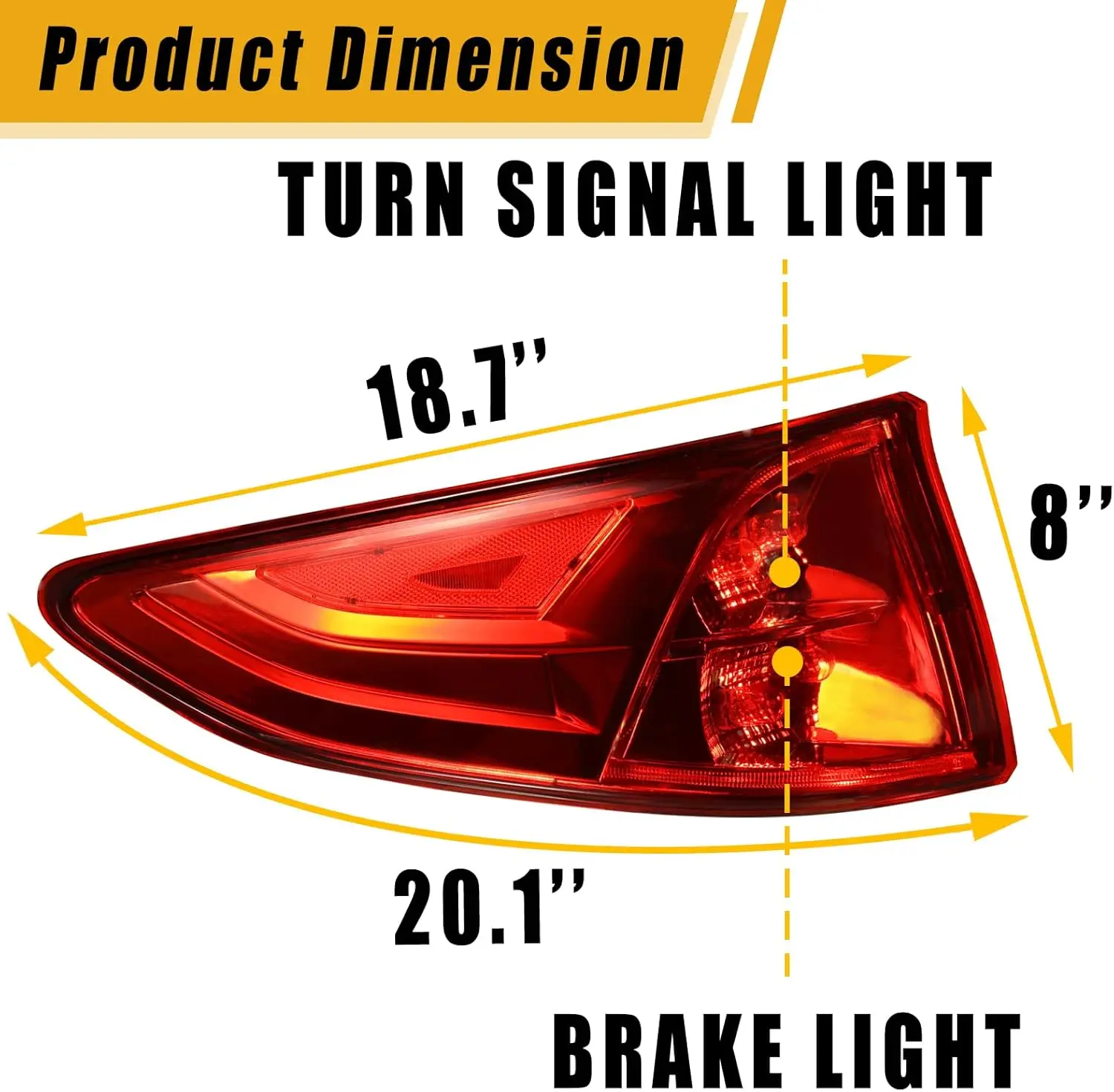 ضوء خلفي جانبي للسائق الأيسر لسيارة Honda Odyssey 2018-2023 مع لمبة، يستبدل HO2804115 33550-THR-A01