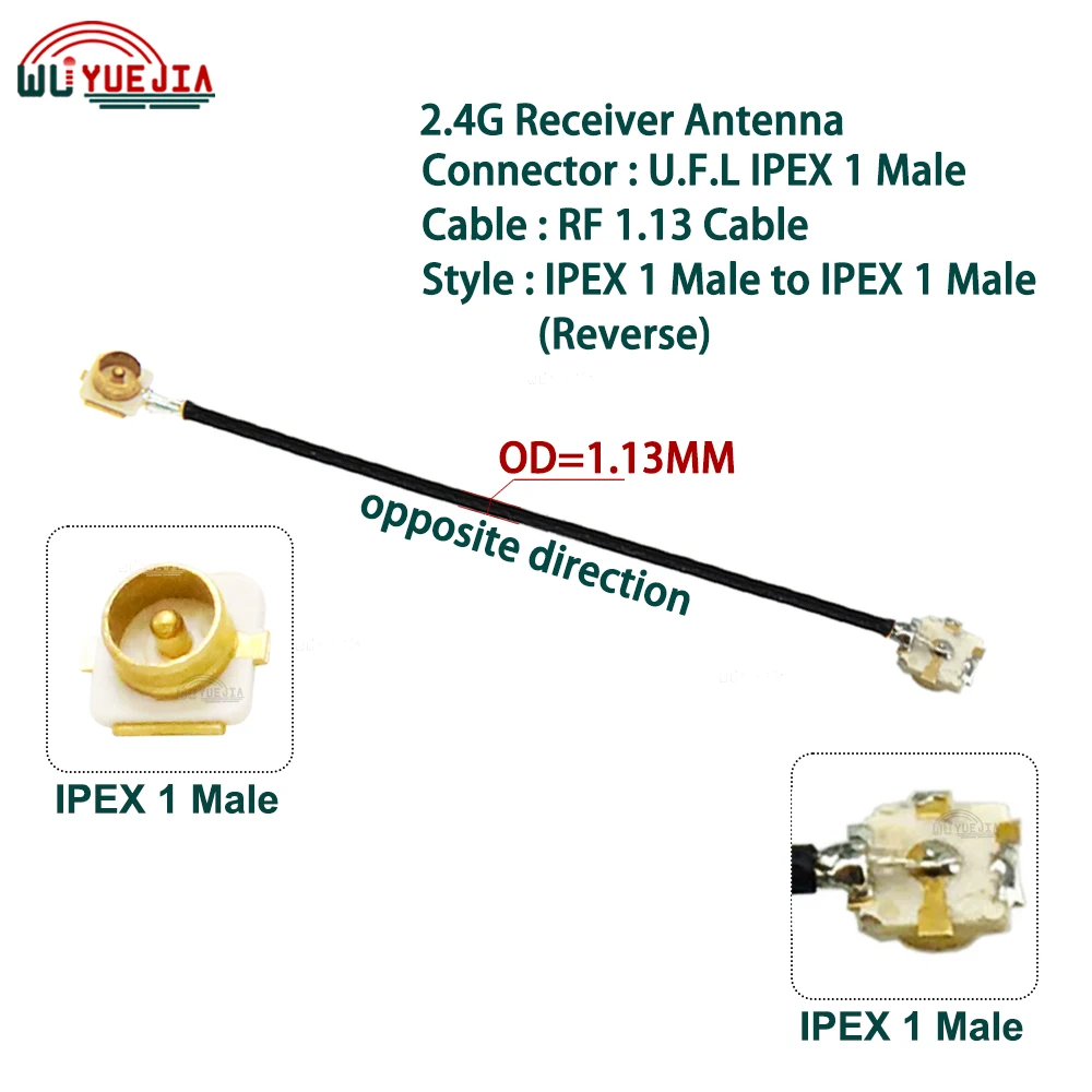 1Pcs U.F.L IPEX Cable Male Plug IPEX1 to IPEX-1 Male / Female Jack Connector RF1.13 Coaxial Jumper WIFI 3G 4G Extension Cable