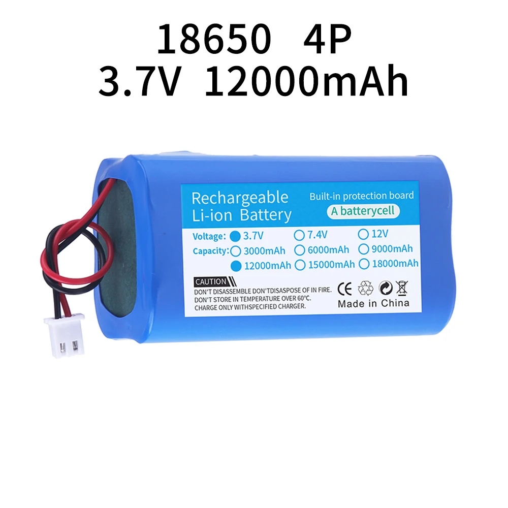 3,7 V 18650 12000mAh литиевая батарея с USB зарядным устройством для рыбалки светодиодный Bluetooth динамик 3,7 v перезаряжаемая батарея