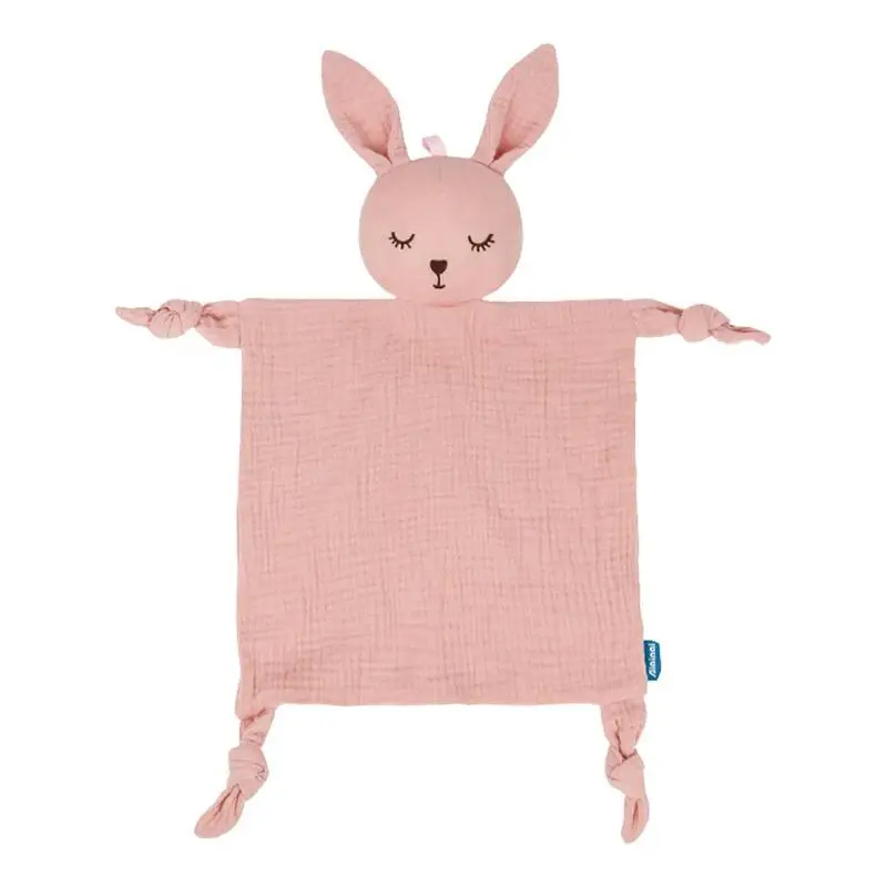 

Animal Baby Blanket Cute Cartoon Animal Design Neutral Security Blanket With Built-In Bell Organic Cotton Muslin Animal Baby