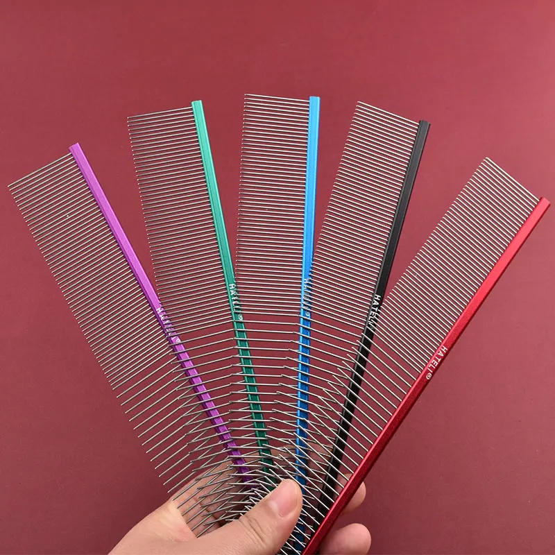 16/19/22cm Light Aluminum Pet Comb 5 Colors Optional Professional Dog Grooming Comb Cat Cleaning Hair Trimmer Brush Pet Comb