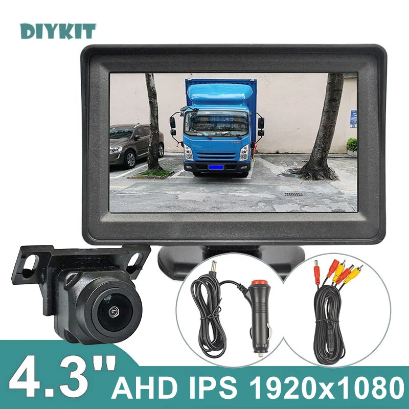 

DIYKIT 1920x1080 4.3 inch AHD IPS Car Monitor High Definition 170 Degree Starlight Night Vision Vehicle Camera Reverse For Car