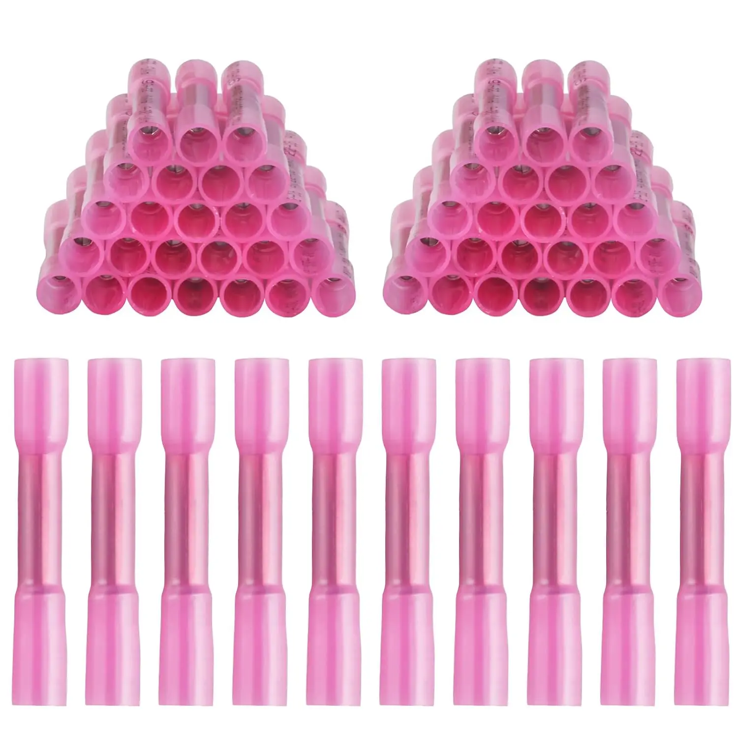 

100pcs 22-16 AWG Insulated Waterproof Wire Connectors, Marine Grade Electrical ,Wire Crimp Terminals Heat Shrink Butt Connectors