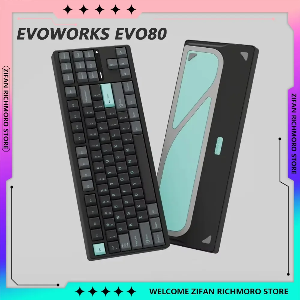 EvoWorks EVO80 Aluminium Alloy Mechanical Gaming Keyboard Hot Swap Wireless Tri Mode Keyboard Customized Gamer Accessories Gifts