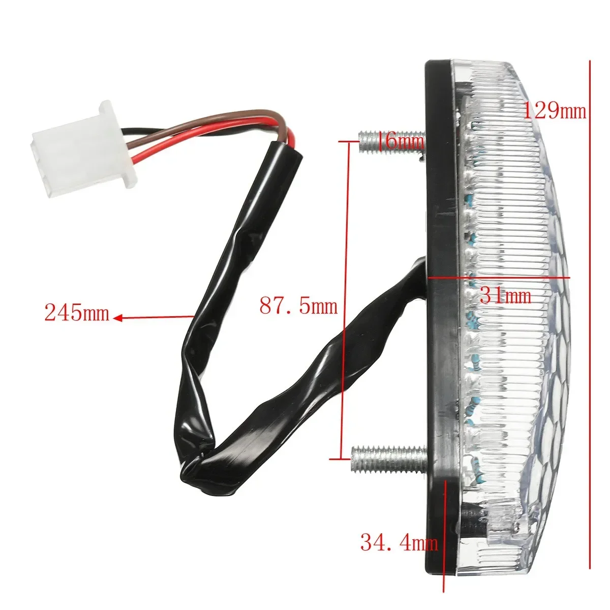 3-Wire 12VMotorbike Red LED Rear Tail Brake Light For 50 70 110 125cc ATV Quad Kart TaoTao Sunl  Motorcycle Light