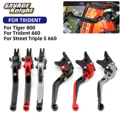 Motorcycle Foldable Extendable Brake Clutch Lever Handle Control Kit For Trident 660 Street Triple S 660 Tiger 800 XC XCA XCX