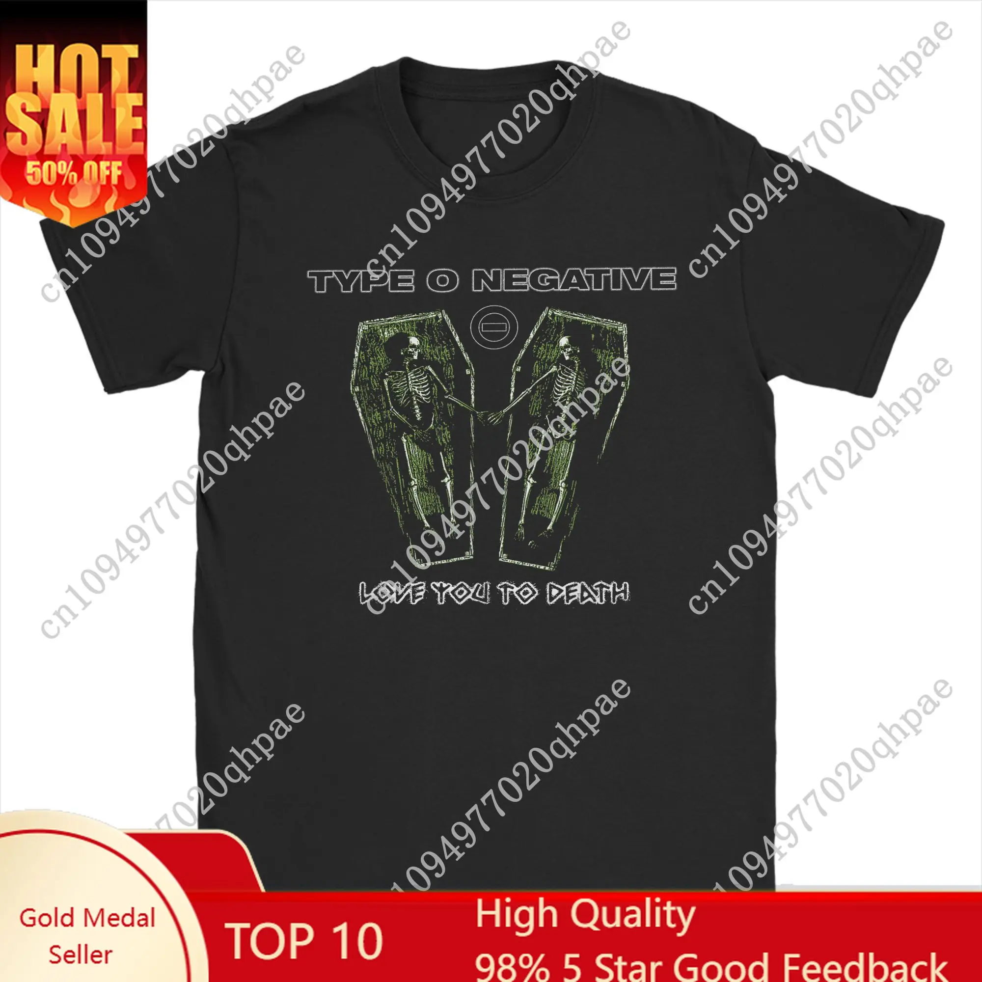

Crazy Type O Negative Love You To Death T-Shirts Men Round Neck 100% Cotton T Shirt Band Music Album Tee Shirt Original Clothing