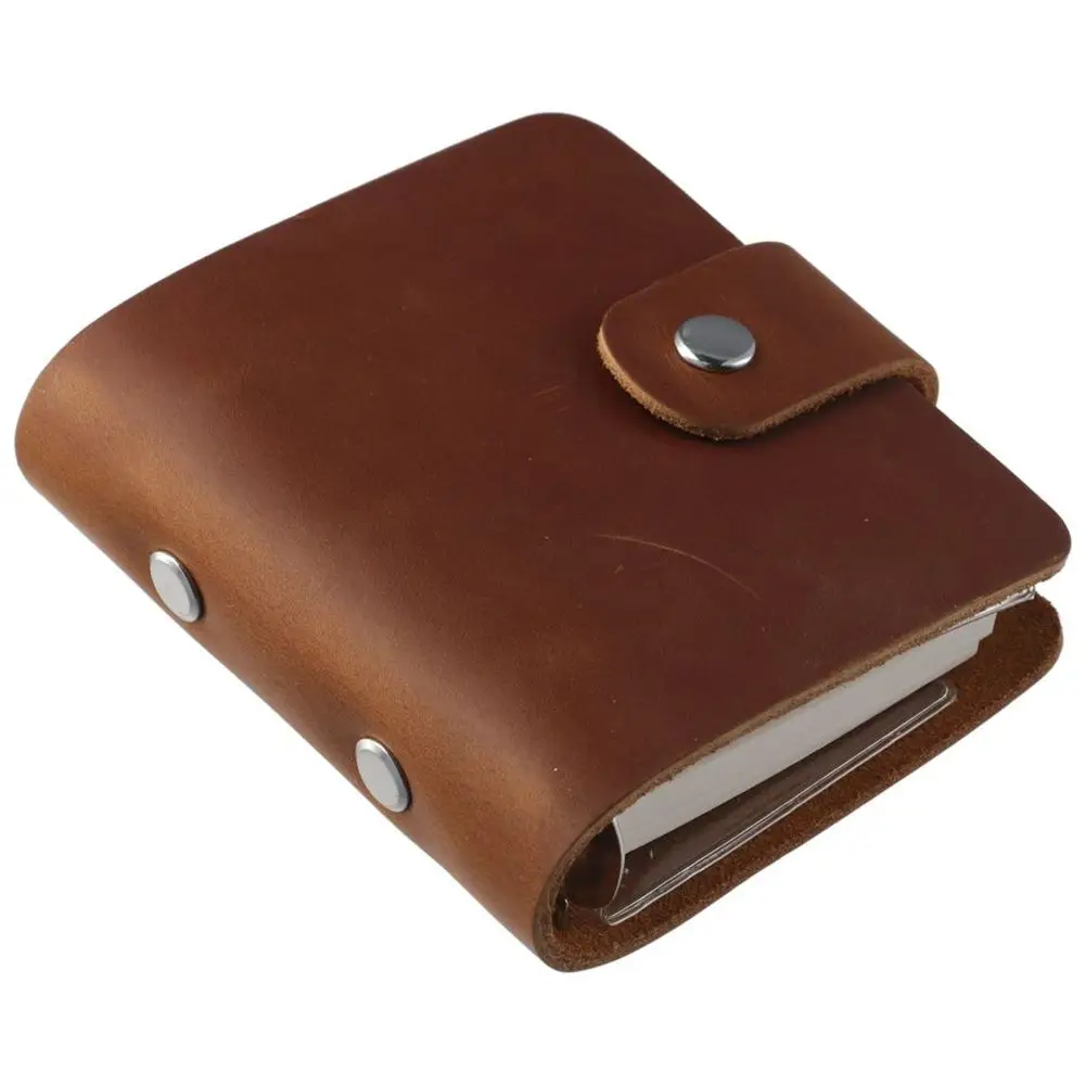 A9 Pocket Size Binder Planner Notebook with Leather Cover 3-Ring with Snap Butt