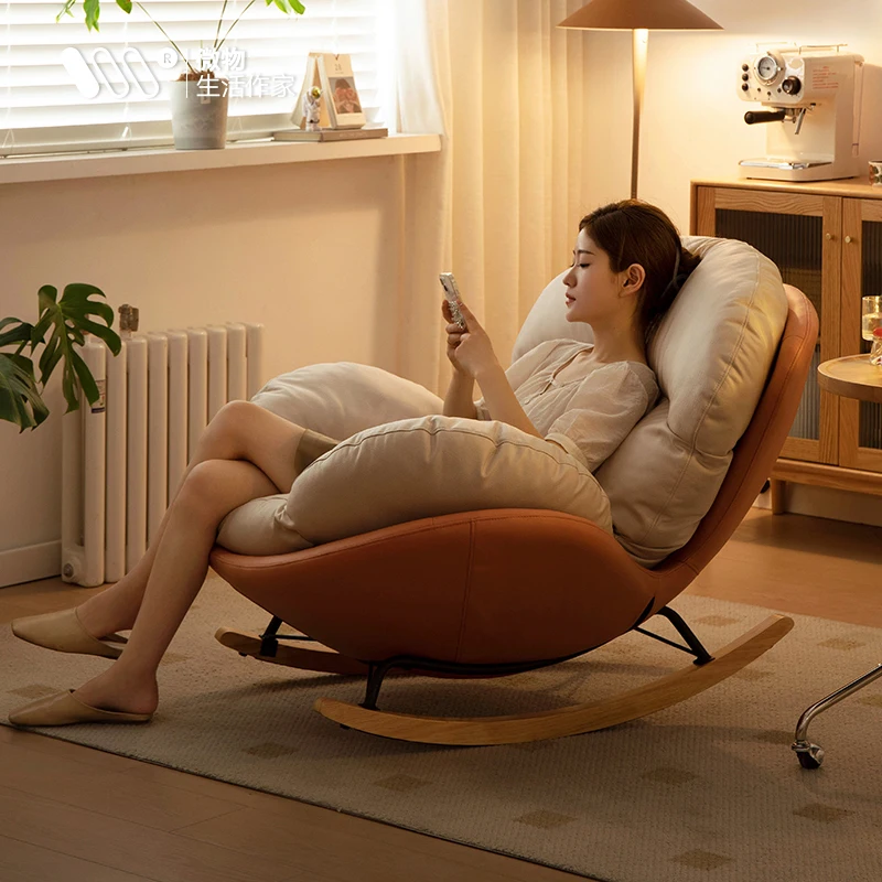 

Lazy Sofa Simple Modern Rocking Chair Reclining Chair Balcony Household Reclining and Sleeping Leisure Chair Adult Rocking