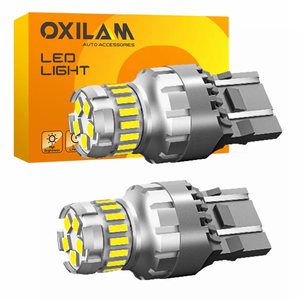 

OXILAM 4Pcs T20 W21/5W 7443 7440 LED Bulb Canbus 6500K White Super Bright For BMW Lada Kalina W21W WY21W DRL LED Light Bulbs 12V