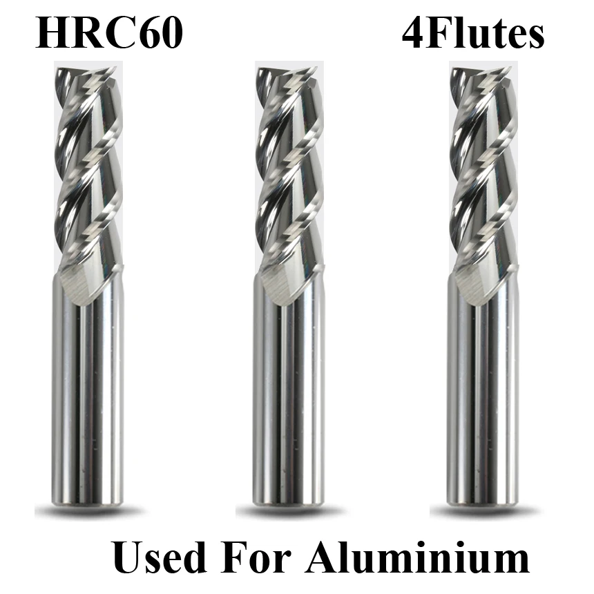 

Твердосплавный вольфрамовый инструмент HRC60 для резки алюминия, торцевой резец с 4 канавками, диаметр 8 мм, 10 мм, 12 мм, внешний диаметр 50 мм, 75 мм