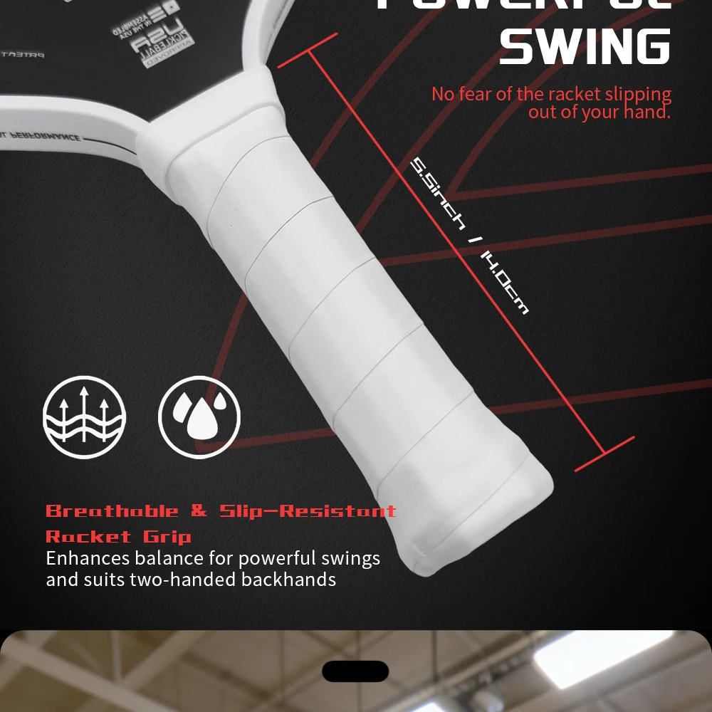Boomstick T700 Pickleball-Schläger 16mm Dicke Pro EPP+EVA-Schaum TPU-Kante Superlanglebig Training Individuelles LOGO Verfügbar – Detail 8