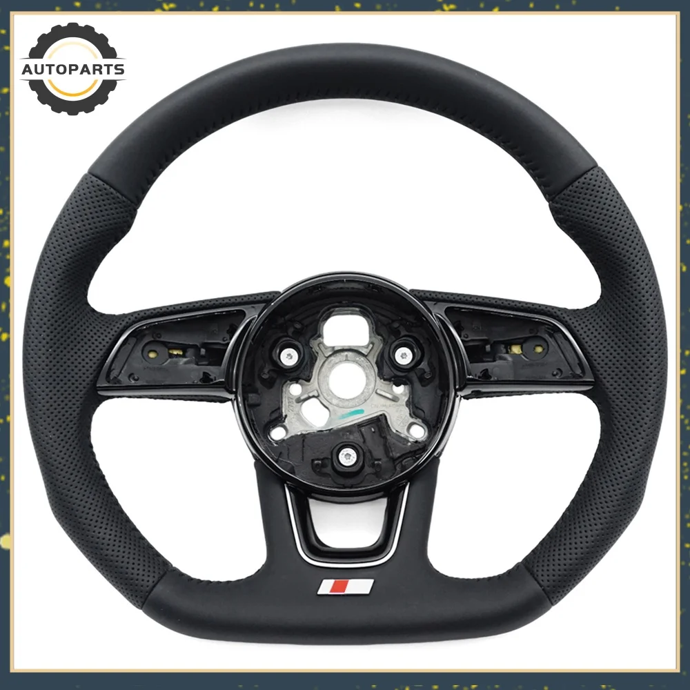 For Audi A3 S3 8V A4 S4 B9 A5 S5 RS4 RS5  Sports Style Semi-perforated Leather Steering Wheel - Fit