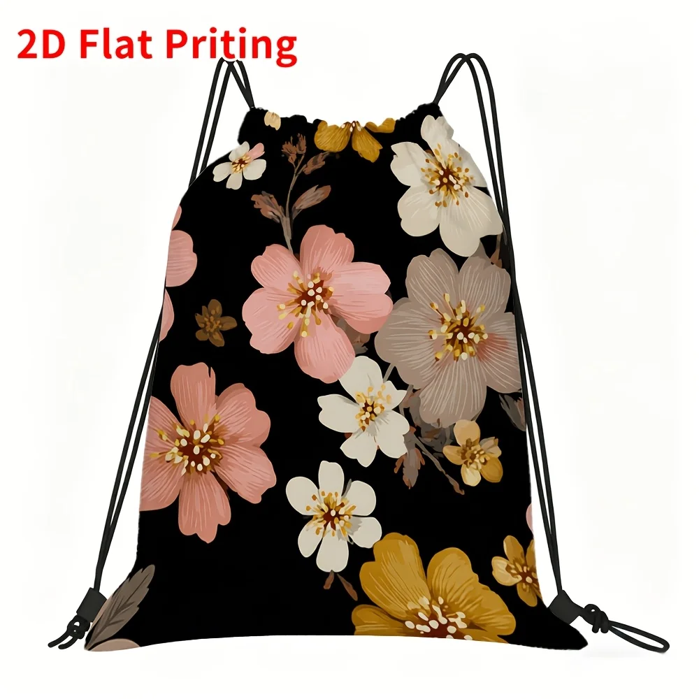 1 or 5 Pcs Personalized Drawstring Backpack, Double Sided Custom Your Own Photo Print Rope Bag, Sports Backpack for School Party