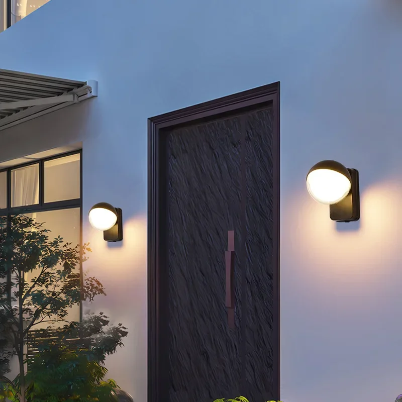 DurableOutdoor Waterproof Wall Lamp Simple Wind 360 Degree Rotating Luminous Human Body Induction Wall Lamp